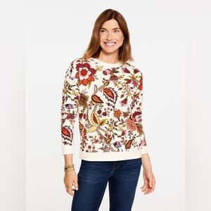Talbots Crewneck Sweatshirt Blooming Jacobean Womens Size M